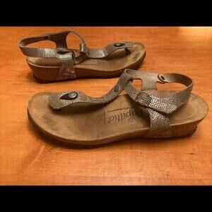 Papillio Birkenstock Ashley Nubuck  Gold Leather Python Sandal Sz  10 41